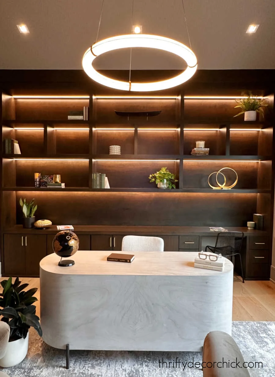 modern office lighting bookcase